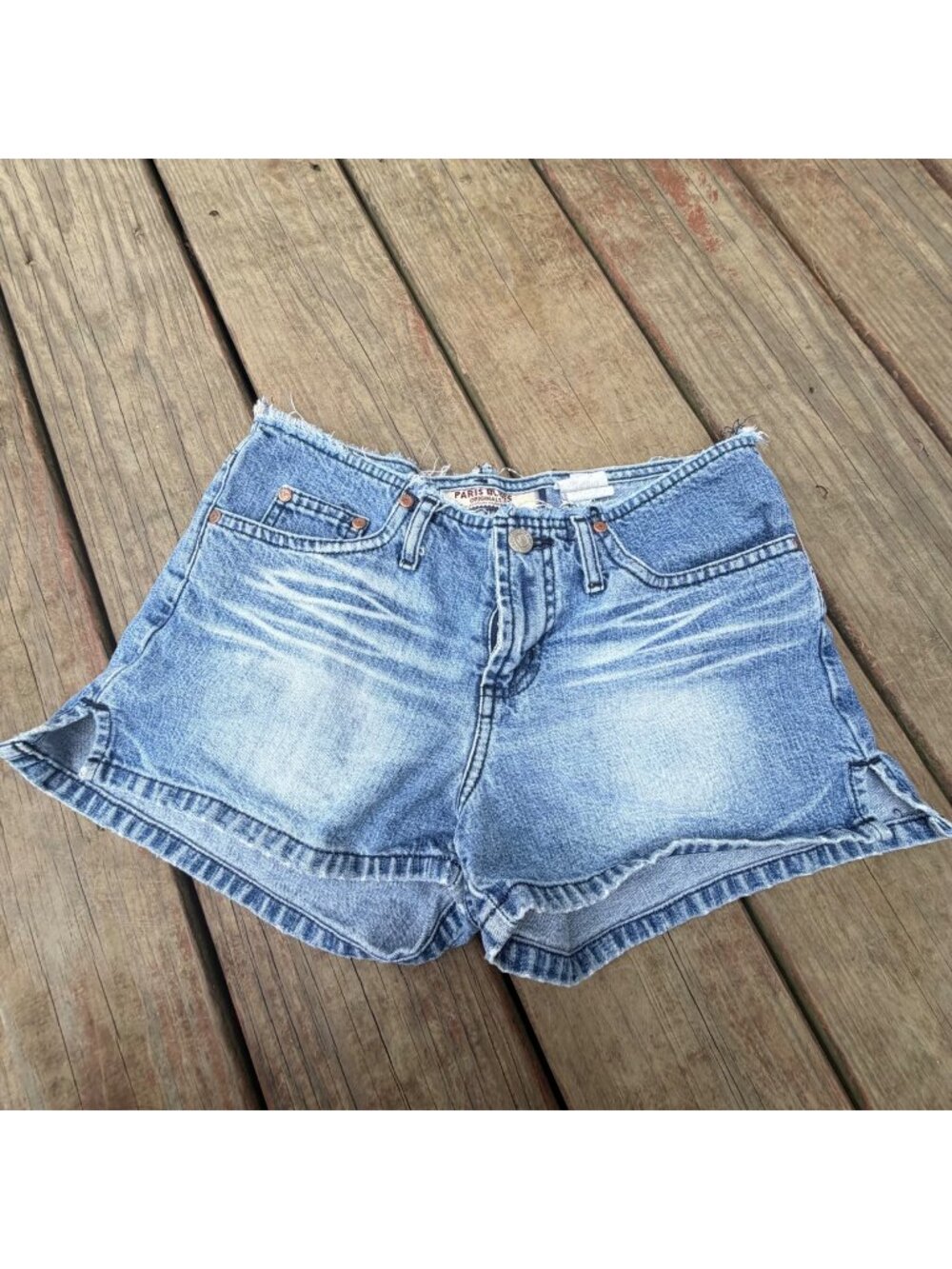 Paris Blues Womens Distressed High-Waisted Denim Shorts Size 3